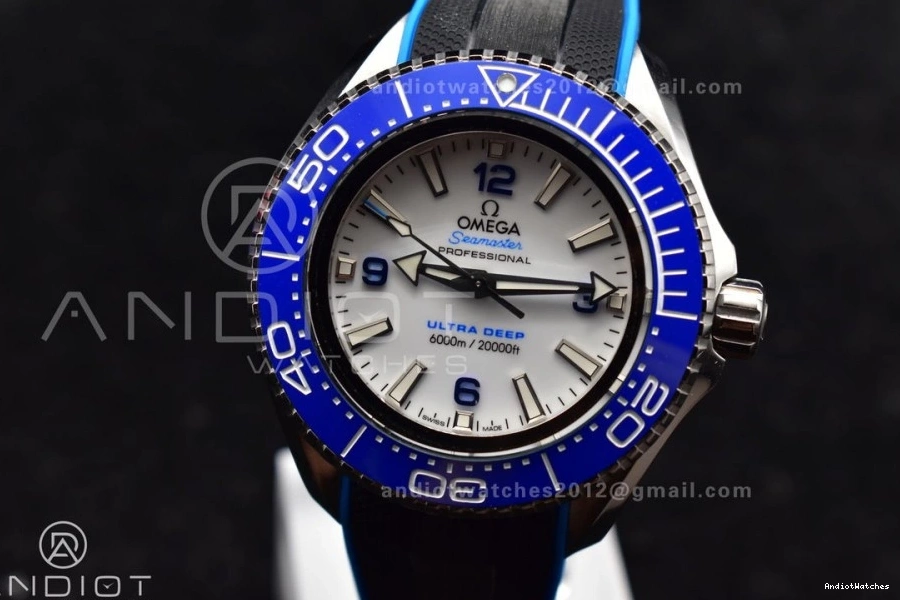 Ultra A 1078 Strap TF Edition Versatile SS 6000M Dial Best Black 1:1 on White Ceramic Deep Seamaster Rubber Bezel Blue 0113